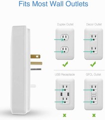 KMC 6-Outlet Surge Tap, 2 USB Ports (3.4A), 980 Joules Surge Protector, White…