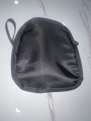 Black Travel Pouch Zipper Compartments Wrist Strap Organizer
