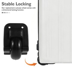 1Pair Replacement Luggage Wheel Set Black Rubber Heavy Duty Smooth Rotation