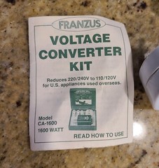 FRANZUS Foreign Travel Voltage 1600 Watt Converter Kit Vintage CA-1600 READ
