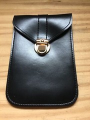 Black Leather Wallet Passport ID Card Holder Organizer Purse W/ Clear Window