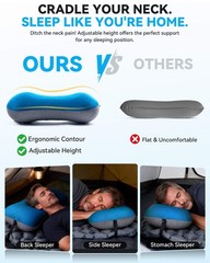 Hikenture Camping Pillow with Removable Cover – Ultralight Inflatable Pillow for