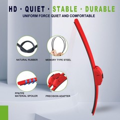 OEM QUALITY 26″ + 18″ PARRATI Premium All-Season Bright Red Windshield Wiper …