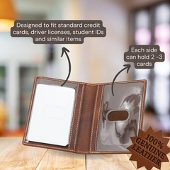 AG Wallets 2 ID Window Bifold Wallet for Men – Slim Leather ID Holder with