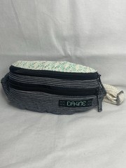 VTG Dakine Hip Pack Macramé Crochet Fanny Pack Black Aqua Adjustable Woven Strap