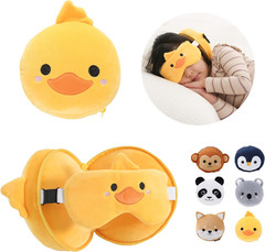Ecozen Lifestyle Travel Neck Pillow with Eye Mask – Kids Travel Pillow for Sleep