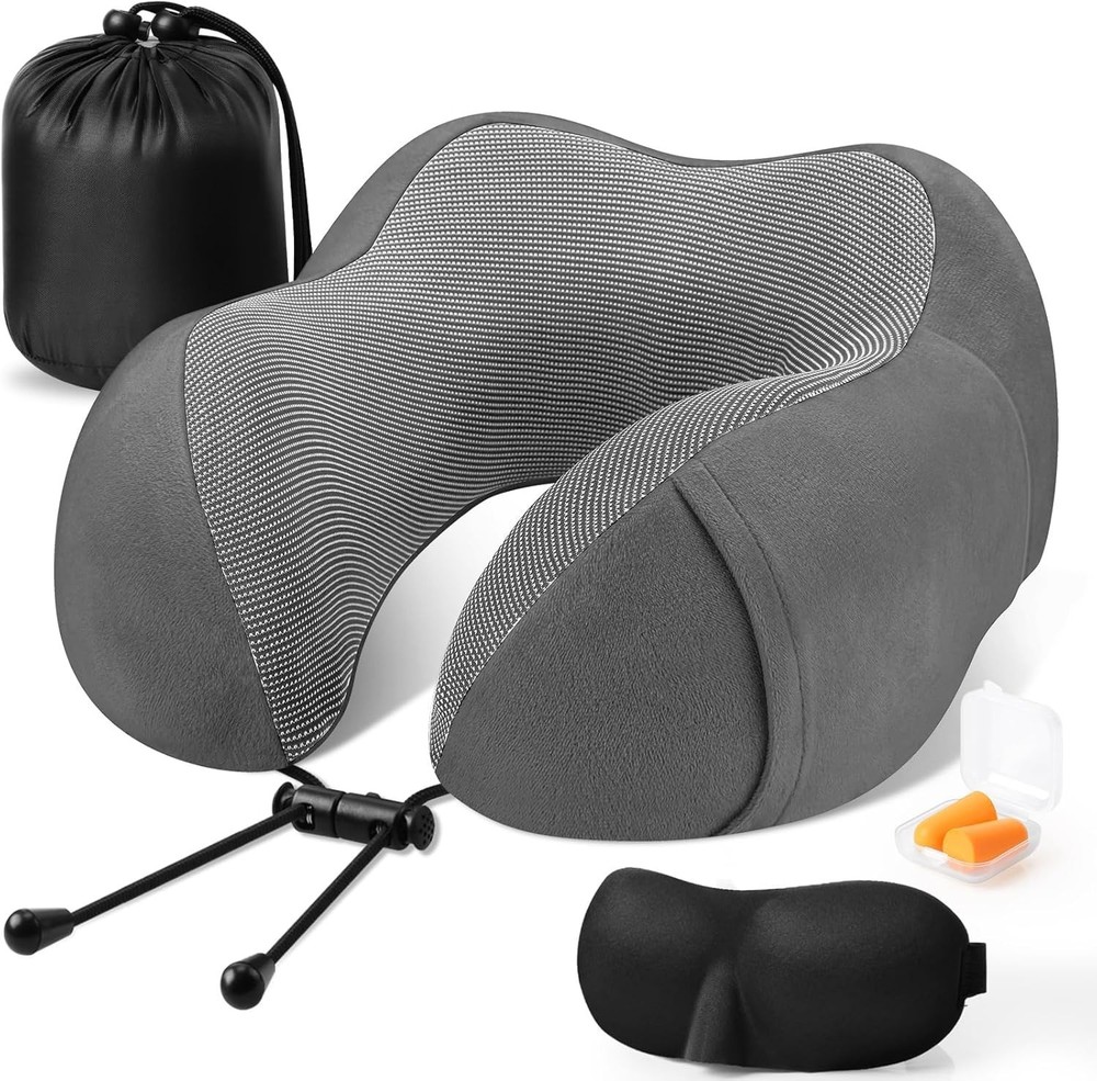 Almohada el cuello la cabeza de espuma viscoelástica para avión y viaje automóvi