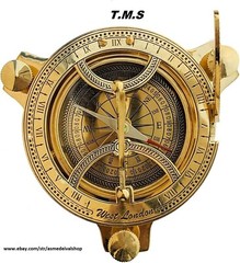 «Handmade Nautical Sundial Brass Pocket Compass – A Perfect Travel accessory.»