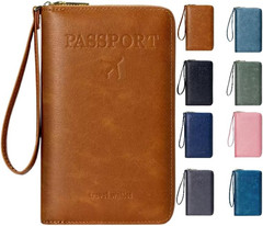 Multi-Functional RFID Passport Wallet,Travel Wallet for Men & Women,With Zipper,