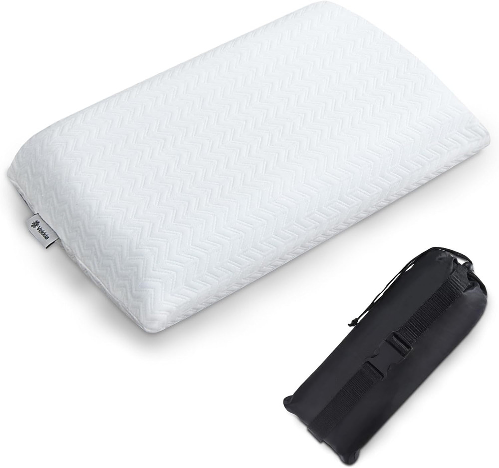 Travel Pillow, Memory Foam Pillow Compressible Camping Pillow with Washable Cove