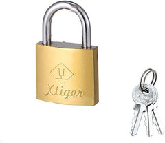 For Travel Suitcase Copper Lock Waterproof Iron Security Brass Padlock 3 Keys