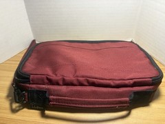 L.L. Bean Zippered Travel Document Organizer/Pouch Burgundy/Black