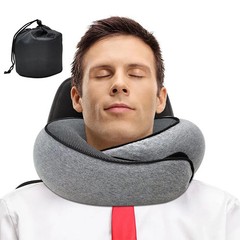 Almohada de viaje para el cuello, espuma viscoelástica, almohada en forma de U,