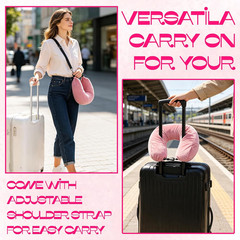 1-Pack Stuffable Travel Pillow for Extra Luggage – Velvet Airplane Travel Nec…