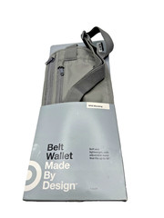 Made By Design Belt Wallet RFID Blocking Gray Adjustable Waist Band
