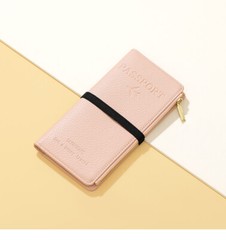 RFID Blocking PU Leather Passport Holder Large Capacity Organizer for Men Women