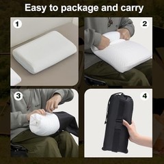 Travel Pillow Memory Foam Support Portable Compressible Camping Pillow Gray M