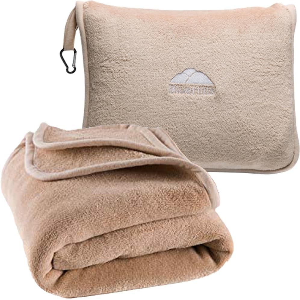 Premium Soft Tall Travel Blanket Pillow for Airplane Traveling
