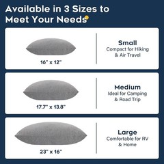 CushyOasis All-in-1 Camping Pillow Set, Memory Foam with Eye Mask, Earplugs