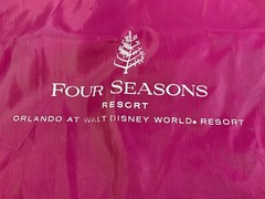 FOUR SEASONS Resort Bright Pink Drawstring Backpack. Excellent Condition.