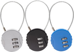 3 PCS 3-Digit Combination Lock Gym Locker Lock Waterproof Outdoor Mini Wire Rope