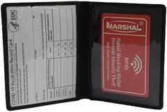 RFID Blocking Genuine Leather Double Vaccine Card Protector Immunization Credit