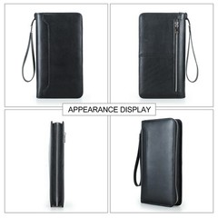 Genuine Leather Family Travel Passport Holder RFID Blocking