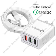 For iPhone 6 7 8 X 12 13 14 Power Adapter Cube QC Fast Charger USB Charging Cord