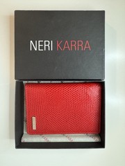 Vintage 90s Red Leather Travel Wallet Document Women – NEW!!
