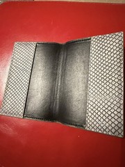 TUMI Passport Holder Gray Snake Pattern