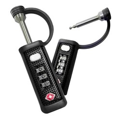 TSA Approved Travel Case Lock 2-Pack Cut-Resistant MonoShaft Rubber Sleeve Black