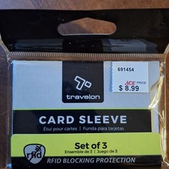 Travelon Safe ID RFID Blocking Credit Card & ID Sleeves – Set of 3