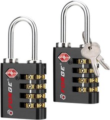 Forge Dual-Opening: Key or Combination Access Lock, TSA Approved 2 Pk, Black