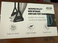 NOONCRAZY Inflatable Airplane Foot Hammock Leg Travel Pillow, Black, X001A16SN
