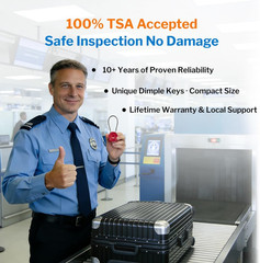 TSA Approved Luggage Locks Keyed Alike, TSA006 Dimple Key Cable Locks for Luggag