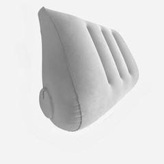 Inflatable Triangular Travel Pillow Neck Lumbar Support and Leg Rest Gray