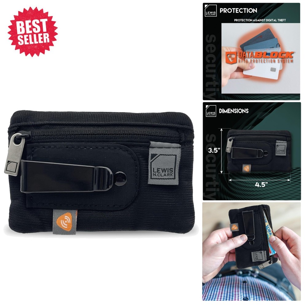 Travel-Ready RFID-Blocking Clip Wallet – Black Design, Perfect for Men & Women