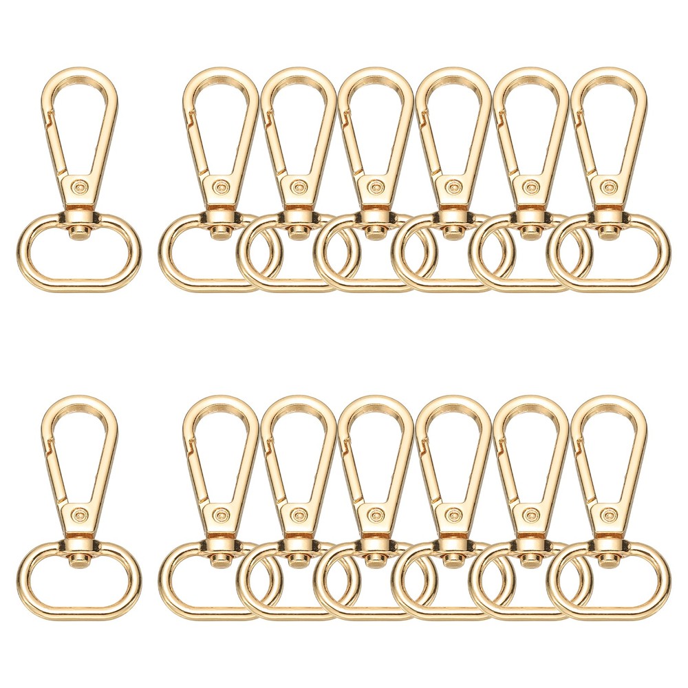 14Pcs Quick Release Hooks 3/4″ Oval Car Ring, Gold