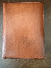 Coach Passport Holder Wallet Case Cognac Leather