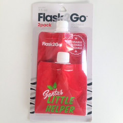 Flask2Go The Foldable Flask 2 Pack Santas Little Helper Travel Container 7.5 Oz