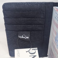 Kipling Passport Holder Black Python Embossed 4 Credit Card Slots 5.5 x 4 NWT