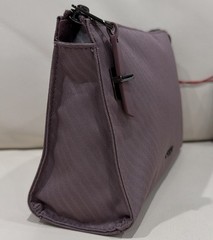 New TUMI VISTA NYLON ZIPPERED SMALL TRAVEL POUCH Bag Heather Lines Print Purple