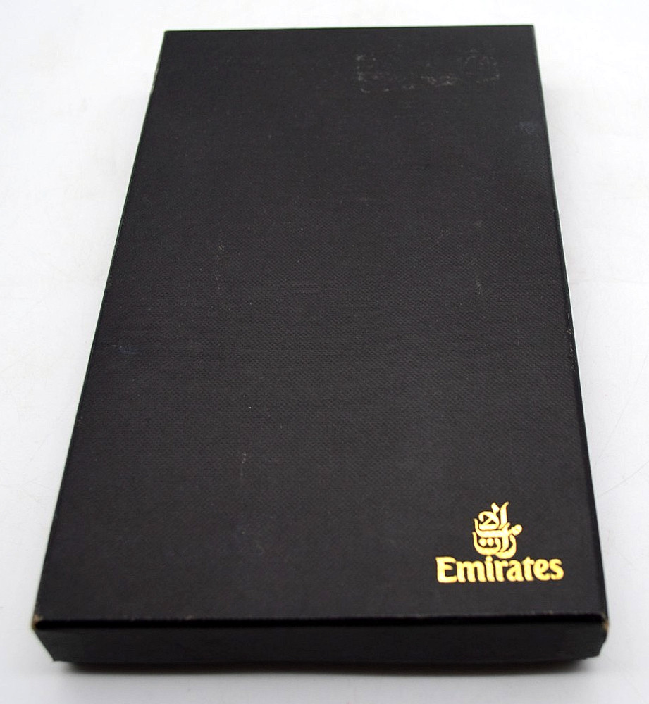 Emirates NIB Leather Passport Holder Travel Wallet Black w/ Credit Card Slots