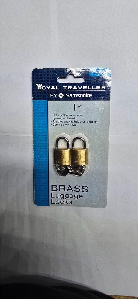 SAMSONITE LUGGAGE LOCK SET ROYAL TRAVELLER SOLID BRASS MINI SIZE BAG PROTECTION