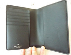 Kate Spade New York Black Madison Saffiano Leather Passport Credit Card Holder