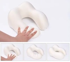Comfortable Memory Foam Two Tone Neck Pillow Travel Home Car Airplane Train