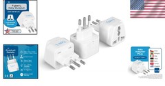 Type L Power Adapter Set – 3 Compact Adapters for Italy & International Travel