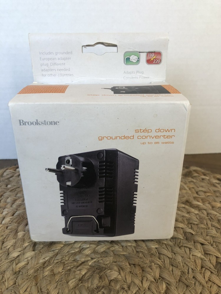 Brookstone Step Down Grounded Converter Up To 85 Watts Traveling USA Seller