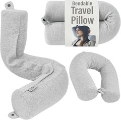 Twist Memory Foam Travel Pillow – Adjustable Neck Support for Airplanes, Sleepin