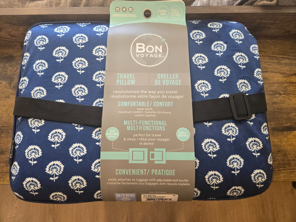 Bon Voyage -Square Memory Foam Travel Pillow – 98233-00